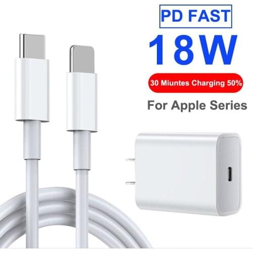18W PD USB Type C Quick Charger Adapter For iPhone 11 Pro XR X Xs Max 8 12 Fast Charging EU US Plug Wall Travel PD charger port