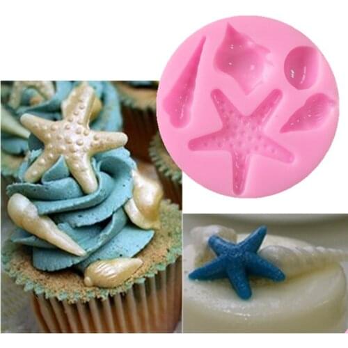 DIY Cake Mold Shellfish star silicone Mold Liquid silicone Mold Fondant cake baking Mold L008