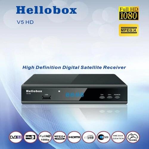 Hellobox V5 Satellite Receiver Recept DVB S2 SCAM Free 2 Year Full HD DVBS2 PowrVu Biss fully autoroll IKS Satellite TV Receiver