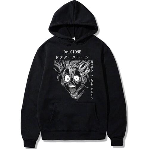 Anime Dr.STONE Print Hoodies Sweatshirts Harajuku Ishigami Senkuu Casual Tops Pullovers Men Women Unisex Loog Sleeve