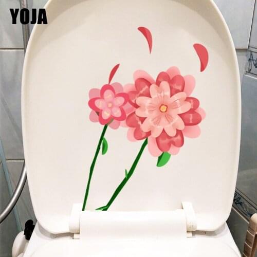 YOJA 15.3X22.1CM Creative Cartoon Flower Home Room Wall Decor cherry Blossom Branch Toilet Seat Stickers T1-1730