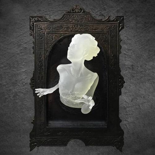 Halloween Decoration Ghost In The Mirror Luminous Wall Stickers Horror Man Coming Out Of The Mirror Creative Wall Sculptures