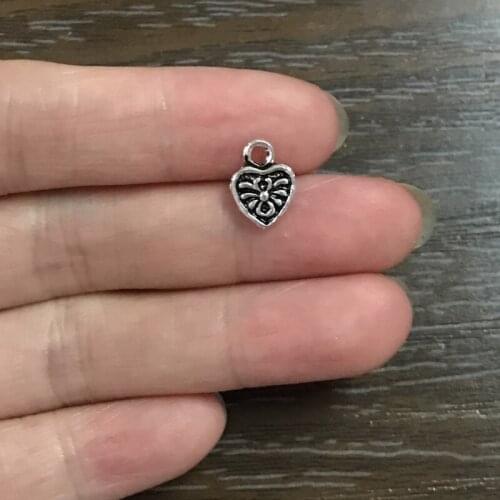 20PCS DIY Jewelry Small Heart Charms heart Pendant Charm for Bracelets Necklaces Earrings Zipper Pulls Key Chains bookmarks