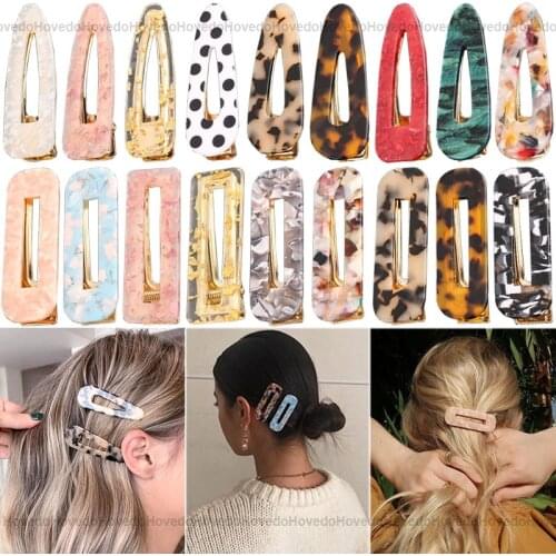 New Fashion Acetate Geometric Hair Clips for Women Girls Headband Sweet Hairpins Barrettes Hair Accessories