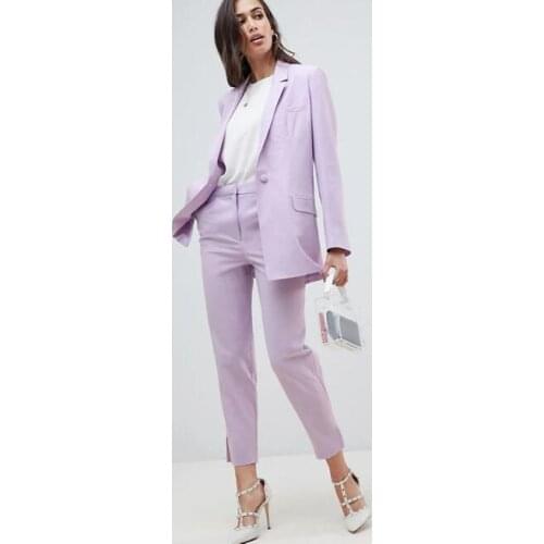 Lavender Women Blazer Suits Pants Suits Set Long Sleeve Suit Women Jacket Suits Ladies Customize Made