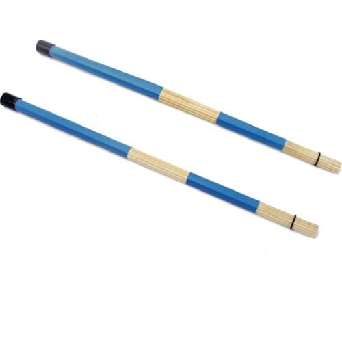 1 Pair Bamboo Rod Drum Brushes Sticks For Jazz Folk Music Blue