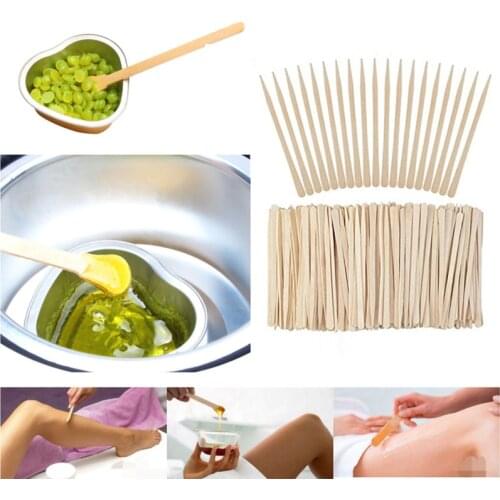 100PCS Disposable Wooden Waxing Stick Wax Bean Wiping Wax Tool Hair Removal Beauty Bar Wooden Tongue Depressor Beauty Tool