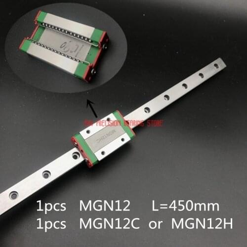 2019 Real AXK Cnc Router Parts 12mm Linear Guide Mgn12 L= 450mm Rail Way + Mgn12c Or Mgn12h Long Carriage For Cnc X Y Z Axis
