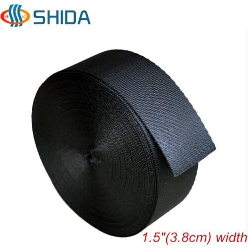 3.8cm width 20Yards Black Heavy and Strong Imitation Nylon Webbing Ribbon Bias Tape For Bags,Backpack and Handmade Sewing Belts