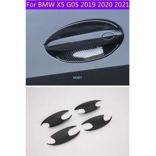 Car Exterior Door Bowl Handle Decorative Frame Sticker Trim For BMW X5 G05 2019 2020 2021 Carbon fibre Cover Auto Accessoreis