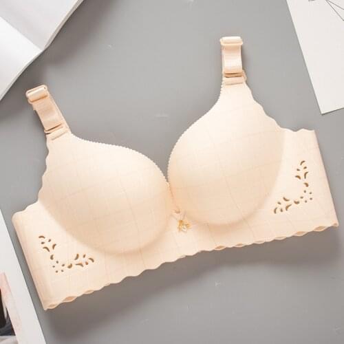 Big size soft Comfortable Intimates Female Seamless push up Bra for Women Underwear gather breast deep u Lingerie Wire Free Bra