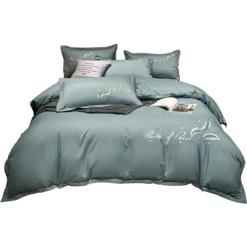 Affordable Luxury Style Bed Simple Four-Piece Quilt Cover Bed Sheet Fitted Sheet Dormitory Three-Piece Set Bedding