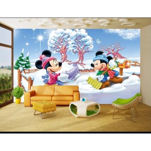 Custom papel DE parede infantil large cartoon mouse murals for children room TV setting wall vinyl which papel DE parede