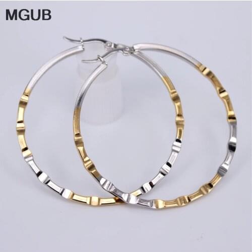 Hot Sale classic Stainless steel jewelry Big Smooth Circle Party Hoop Earrings for Women Jewelry LH779
