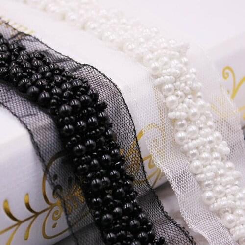 22 yards Artificial Pearl Beaded Lace Trim High Quality Costume Wedding Dress Belt Jewelry Design Handmade DIY Sewing Supplies