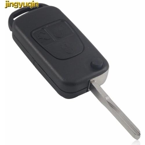 Jingyuqin Remote Automative Car Key Shell For Mercedes For Benz ML SL S C 3 Buttons Switchblade Folding Flip Key Case Cover