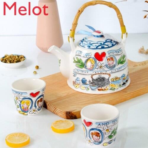 Chinese Kettle Ceramic Large Single Teapot Kung Fu Tea Set Afternoon Tea Home Japanese Style Cute Tea Making Tea Brewing Pot