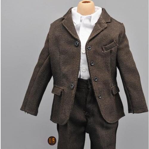 1/6 Scale Soldier Dark Blue Brown Suit Uniform 12 Inch Toy Figure Doll Body Model Clothing Accessories In Stock