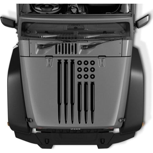 Car Bullet Hood Stickers Vinyl Decal For Jeep Renegade Wrangler JK CJ TJ YJ Grand Cherokee Commander Compass Patriot Accessories