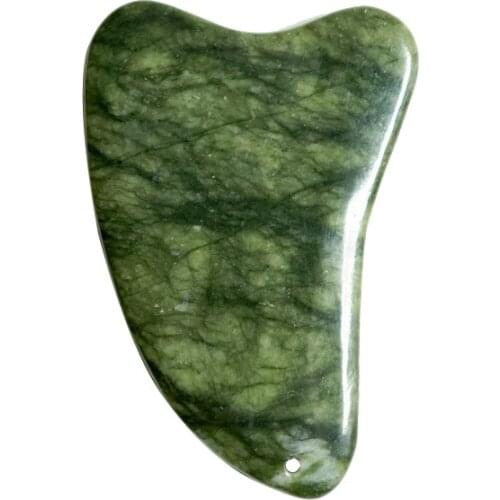 Natural Green Jade Thickened Scraping Tablet Facial Eye Lifting Wrinkle Removing Skin Care Point Pressure Massage Spa Salon