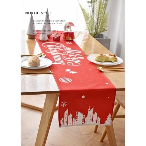 New Year ins table runner Christmas Decoration Tablecloth Placemat Hotel Satin household Decor bed flag