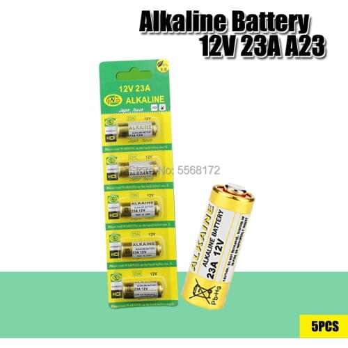 5pcs/1pack 23A Batteries 12V Alarm-Remote Primary Dry Alkaline Battery 21/23 23GA A23 A-23 GP23A RV08 LRV08 E23A V23GA