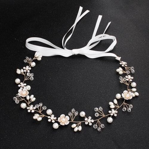 Hot Sale Bridal Hair Band Jewelry Beautiful Flowers Handmade Beaded Hair Band Headband Wedding Headwear Hair Accessories Custom