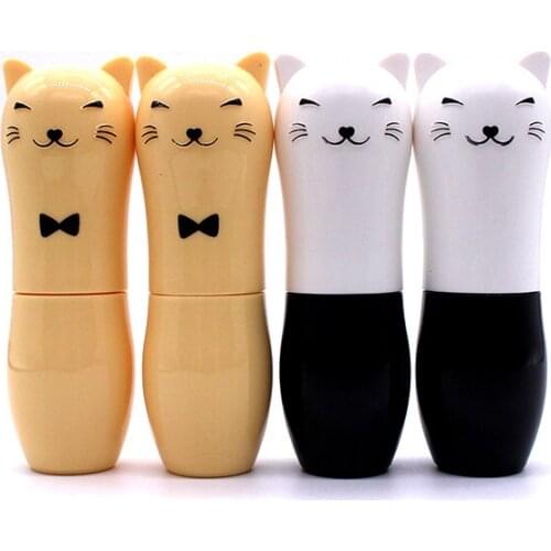 Empty Cute Cat Cartoon Lip Balm Lips Care Containers Kids DIY Lip Pomade Lipstick Batom Sample Tubes Makeup Tools 20pcs/lot