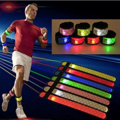 Quevinal LED Flashing Wrist belt Sports Running Safety Reflective Strap Arm Band Armband Night Run Special High Quality