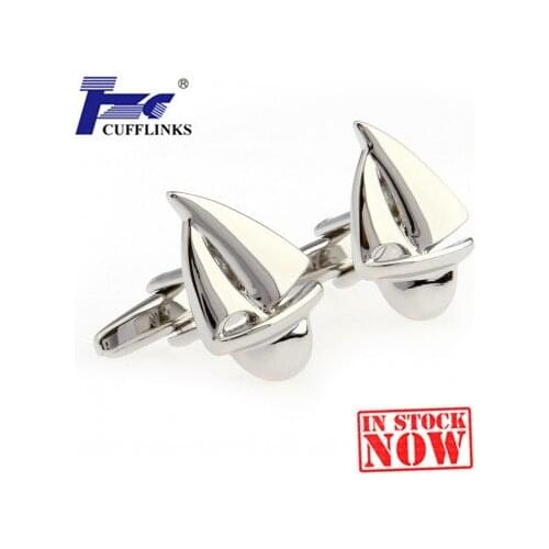 Siver Ship Yacht Cufflink Cuff Link 2 Pairs Free Shipping