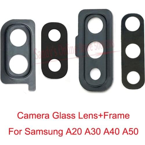 1 Set Rear Back Camera Glass Lens With Metal Frame Holder & Sticker For Samsung Galaxy A20 A30 A40 A50 Rear Camera Glass Lens