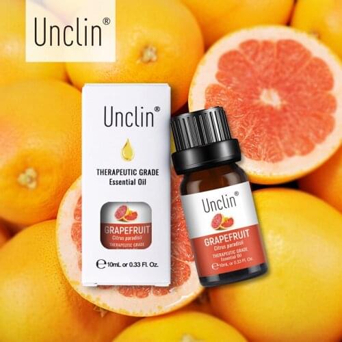 Unclin 10ml Grapefruit Pure Essential Oils With Gift Box For Aromatherapy Purify Air Humidifier Diffuser Aromatic Oil Massage