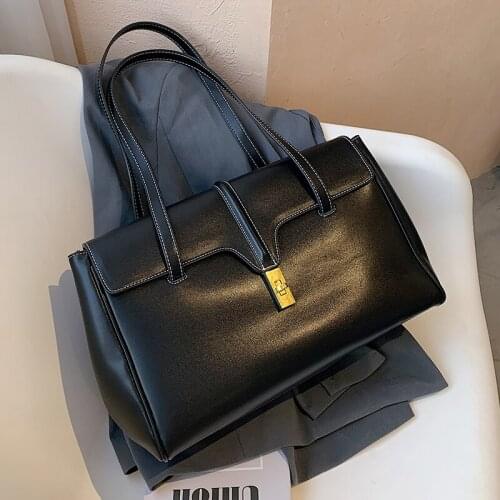 Vintage Large Tote Bag 2021 Fashion New High Quality PU Leather Womens Designer Handbag High Capacity Shoulder Bags Travel Bag