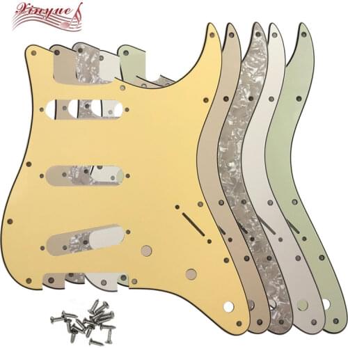 Pleroo Guitar Parts - For US Anti-pick 11 mounting Screws Hole Standard St SSS strat Guitar pickguard Multiple colors available