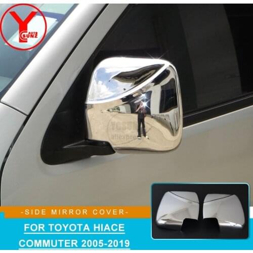 YCSUNZ abs chrome side rearview mirror cover parts accessories for Toyota Hiace Commuter 2005-2018 2008 2009 2010 2012 2014 2018