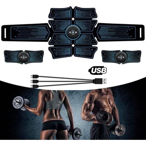 USB Recharge EMS Abdominal Muscle Stimulator Trainer ABS Electrostimulation Fitness Massager Abdomen Muscular Exercise Home Gym
