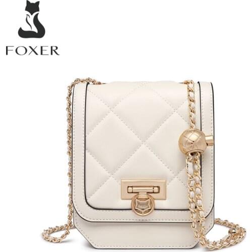 FOXER Fashion 2021 Summer Shoulder Bag Women Casual Crossbody Phone Bag Luxury Lady Small Handle Purse Designer Chain Organ Bag