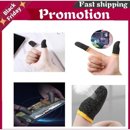 1 Pair Gaming Finger Sleeve Mobile Screen Game Controller Sweatproof Gloves PUBG COD Assist Artifact 18-Pin Carbon Sleeves