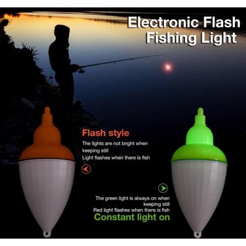 1pcs LED Electronic Light Fishing Float Saltwater Sea Rock Plastic Fishing Floats Luminous Night Fish Buoys Tackle Accessories