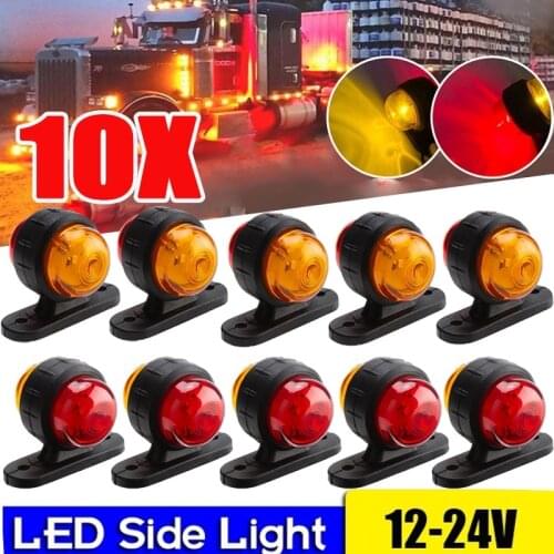 10/8/4/2 Pcs 12-24V Universal Side Marker Light Double Side Lighting Indicator Lamp for Cars Warning Light