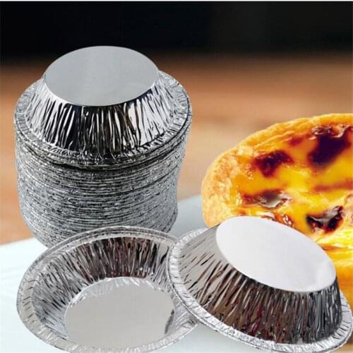 100 PCS Egg Baking Mold Cookie Muffin Egg Tart Fresh Disposable Foil Baking Mold Tin Foil Cake Cup Kitchen Baking Accessories