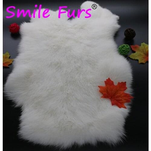 2021 1Pcs Natural White Rex Rabbit Fur Pelt Leather Fluffy Real Fur Skin For Crafts Home Bedroom Car Seat Clothing Decoration