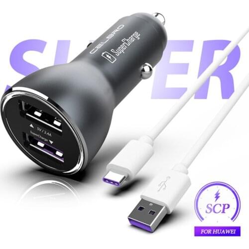 Car charger Supercharge 5A USB Type C Cable for Huawei P20 30 pro lite Mate 20 Pro super charging honor note 10 magic 2 View 20