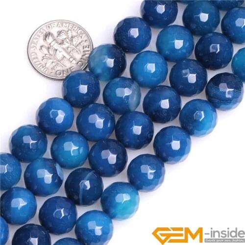 6 8 10mm Dark Blue Faceted Round Accessories Beads For Jewelry Making Strand 15 inch DIY Jewelry Bead For Women Bracelet Gifts