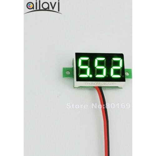 0.36"Three Digit Green LED DC Digital Voltmeter 2.70-30V 2 Wires Car Motorcycle Power Supply Monitor Voltage Measurement