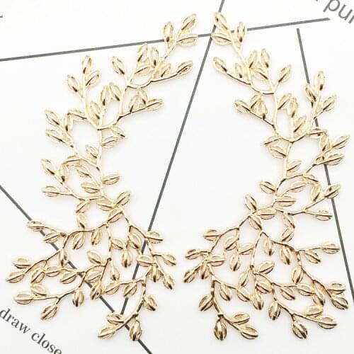 Jewelry Findings Components Gold Leaf Charm For Diy Jewelry Making Supplies Bride Headwear Wedding Decoratio Hand Made Materials