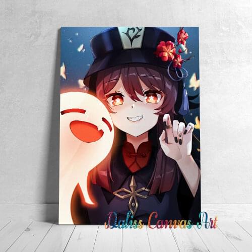 Canvas Anime Hu Tao Genshin Impact Pictures Home Manga Decoration Paintings Poster HD Prints Wall Art Modular Living Room Framed
