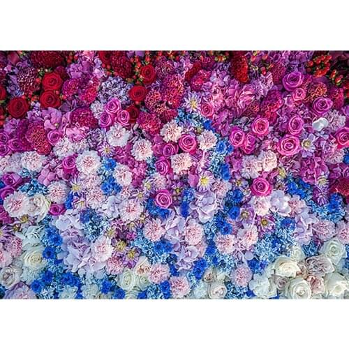 Colorful Flowers Photo Background Vinyl Backdrop for Baby Wedding Lovers Valentines Day Birthday Photocall Photography Props