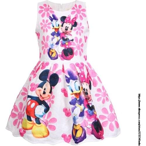 Disney Mickey Mouse Summer Cartoon Princess Dress Kids Dresses For Girls Children Party Wedding Formal Dress Girls