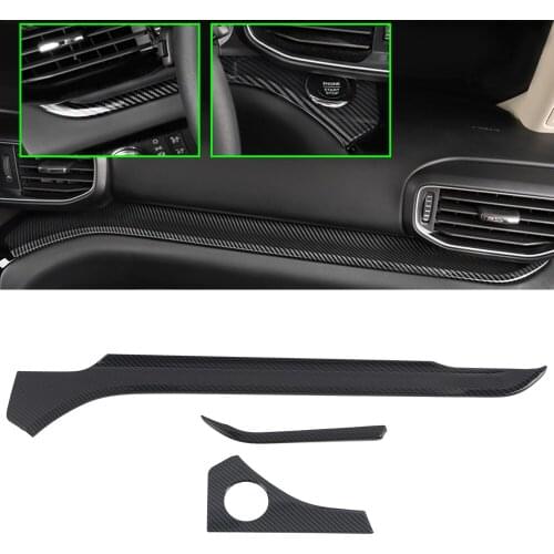 LHD! for Ford Explorer 2020 2021 Accessories ABS Carbon Fiber Interior Dashboard Console Decor Cover Trim 3pcs Car Styling